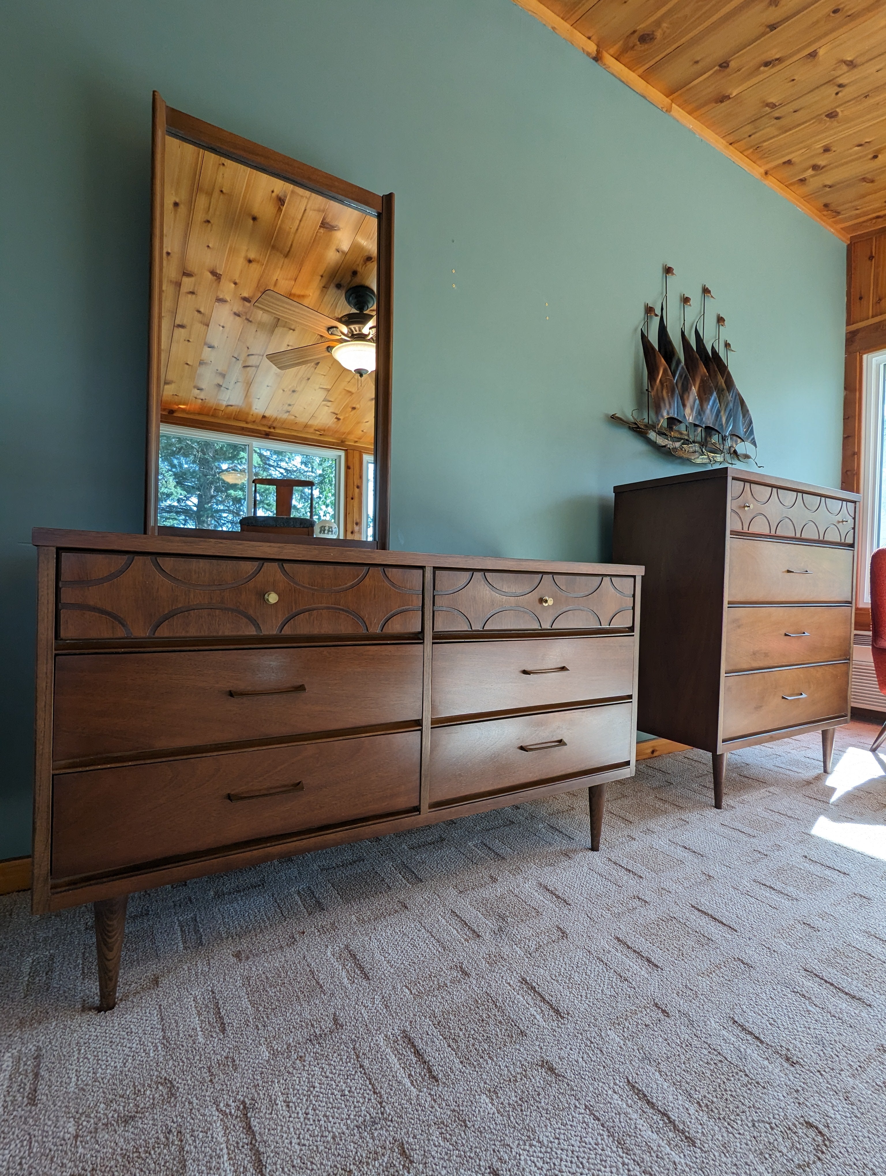 mid century modern lowboy dresser Mid Century Modern Bassett Appreciation Dresser Set