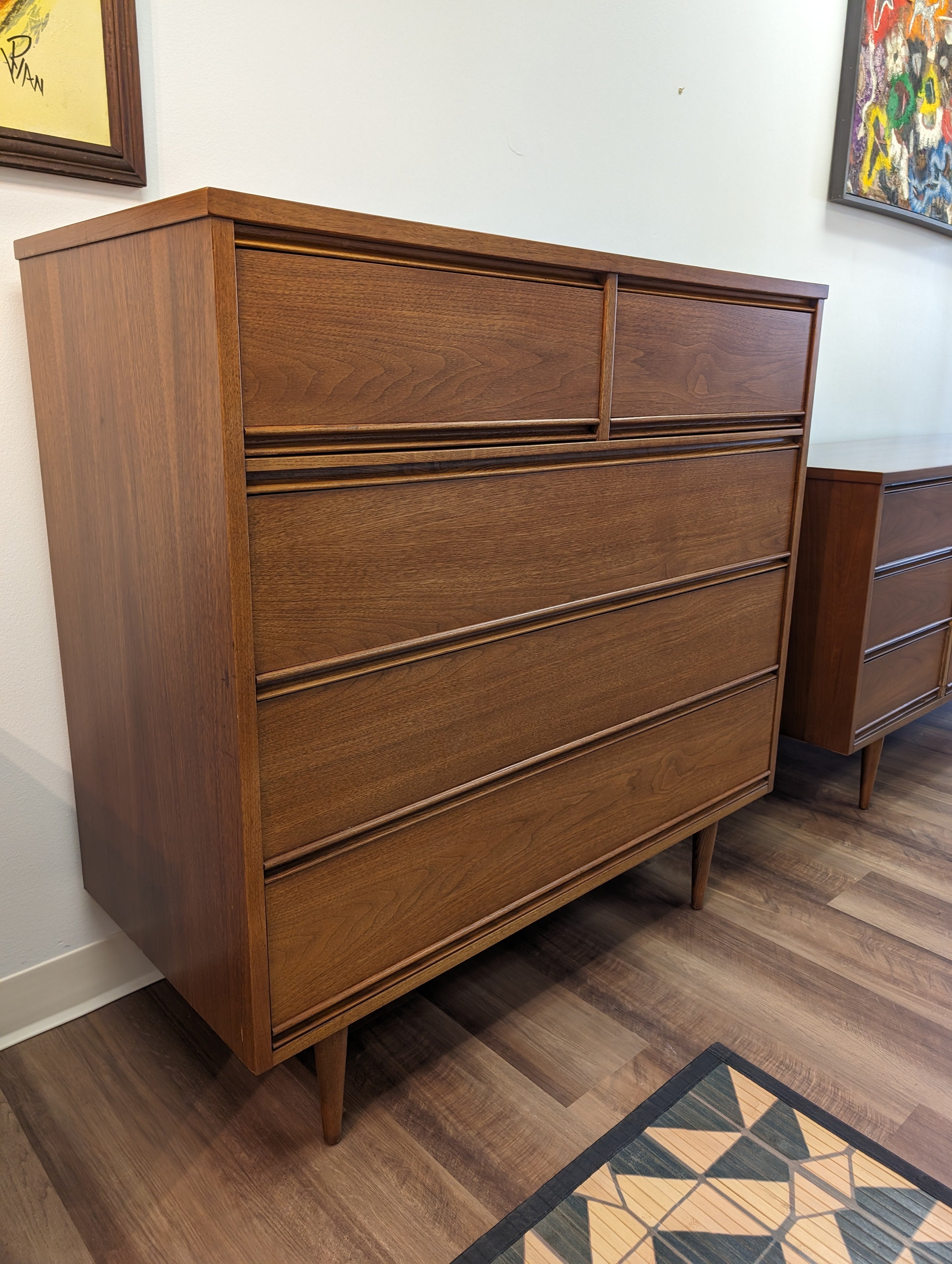 Mid Century Modern REFINISHED Dixie 5 Drawer Tallboy Dresser A Little More Like Home Mid Century Modern REFINISHED Dixie 5 Drawer Tallboy Dresser A Little More Like Home
