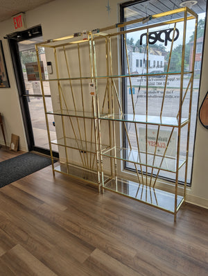 Brass Etagere Shelving Unit (Two - Priced Separately)