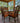 Mid Century Modern Dining Set | Round Table with 4 Chairs | Orange Upholstery