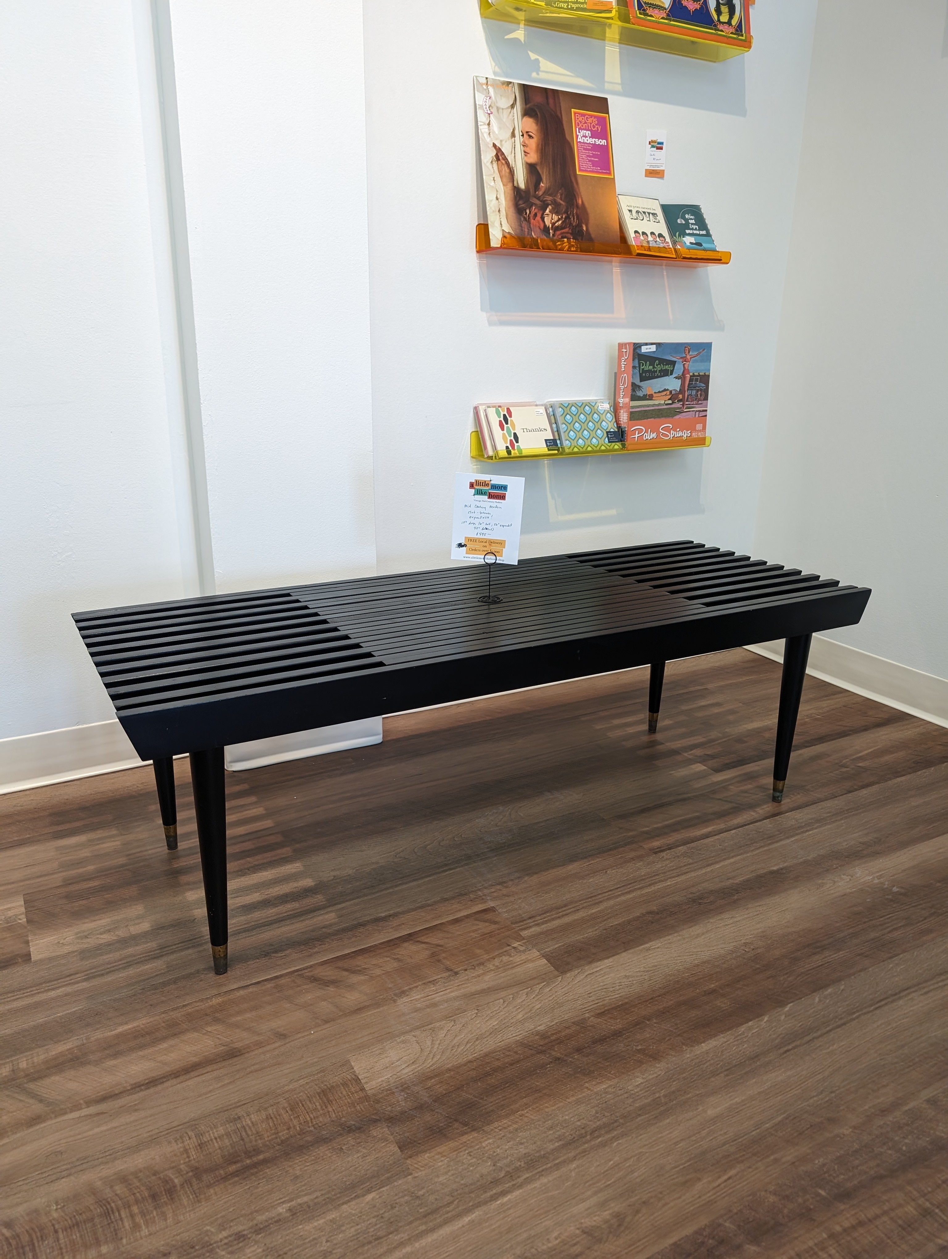 Mid Century Modern Expandable Slat Bench – A Little More Like Home