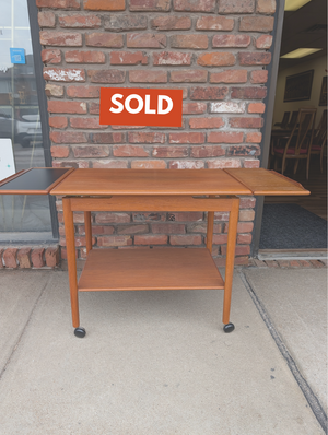 Expandable Dyrlund Danish Teak Bar Cart