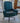 Set of 4 Teal Vinyl Mid-Mod Rolling Chairs