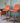 Pair of Retro Orange Chromcraft Bar Stools