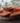 Retro Orange Ceramic 4 Piece Serving Platter on Lazy Susan